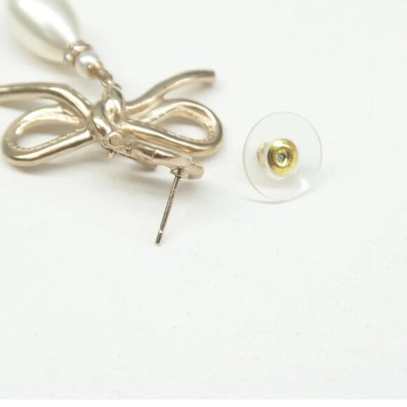 100% Authentic Chanel Faux Pearl & Strass CC Drop Earrings - Picture 9 of 12